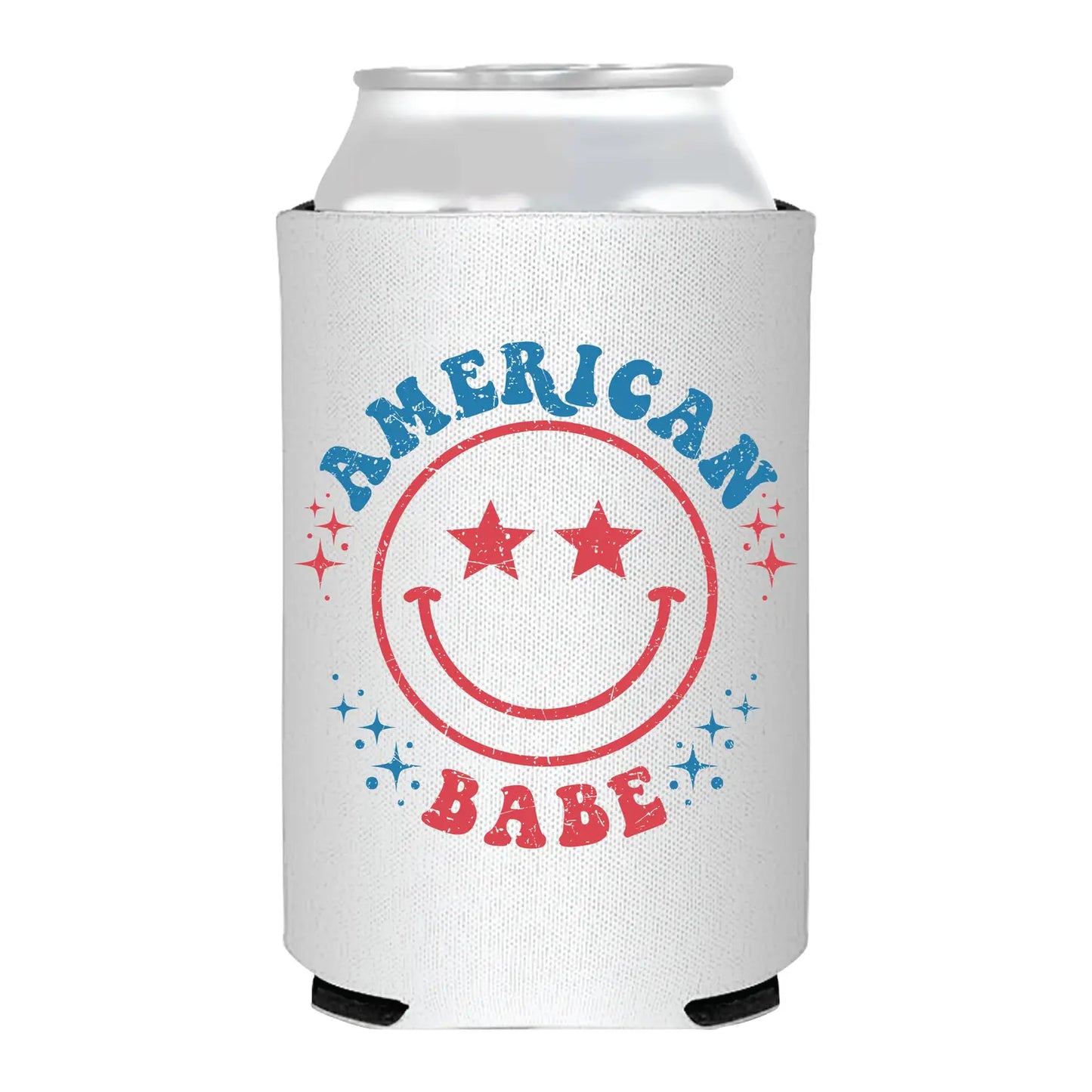 Patriotic American Babe USA Smile Can Cooler