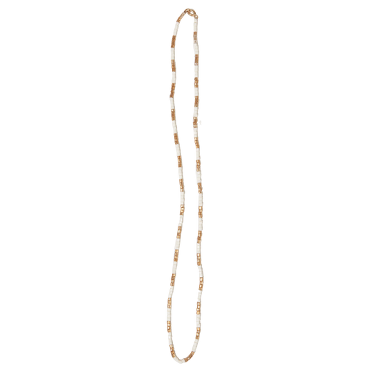 Ivory/Gold Single Strand 2MM Luxe Bead Necklace
