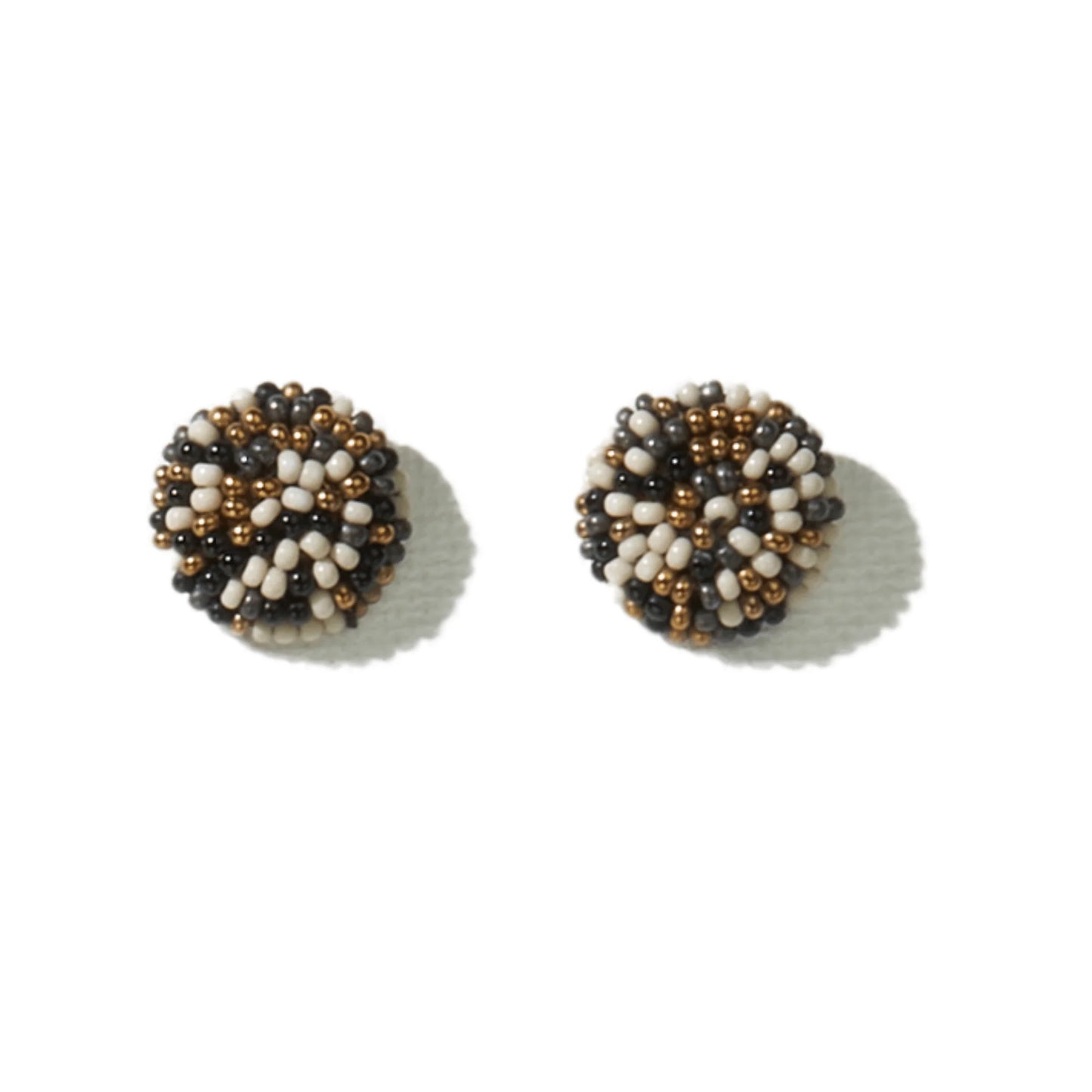 Black and White Confetti Small Post Earring .5"